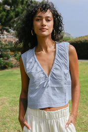 Blue Gingham Del Rio Top