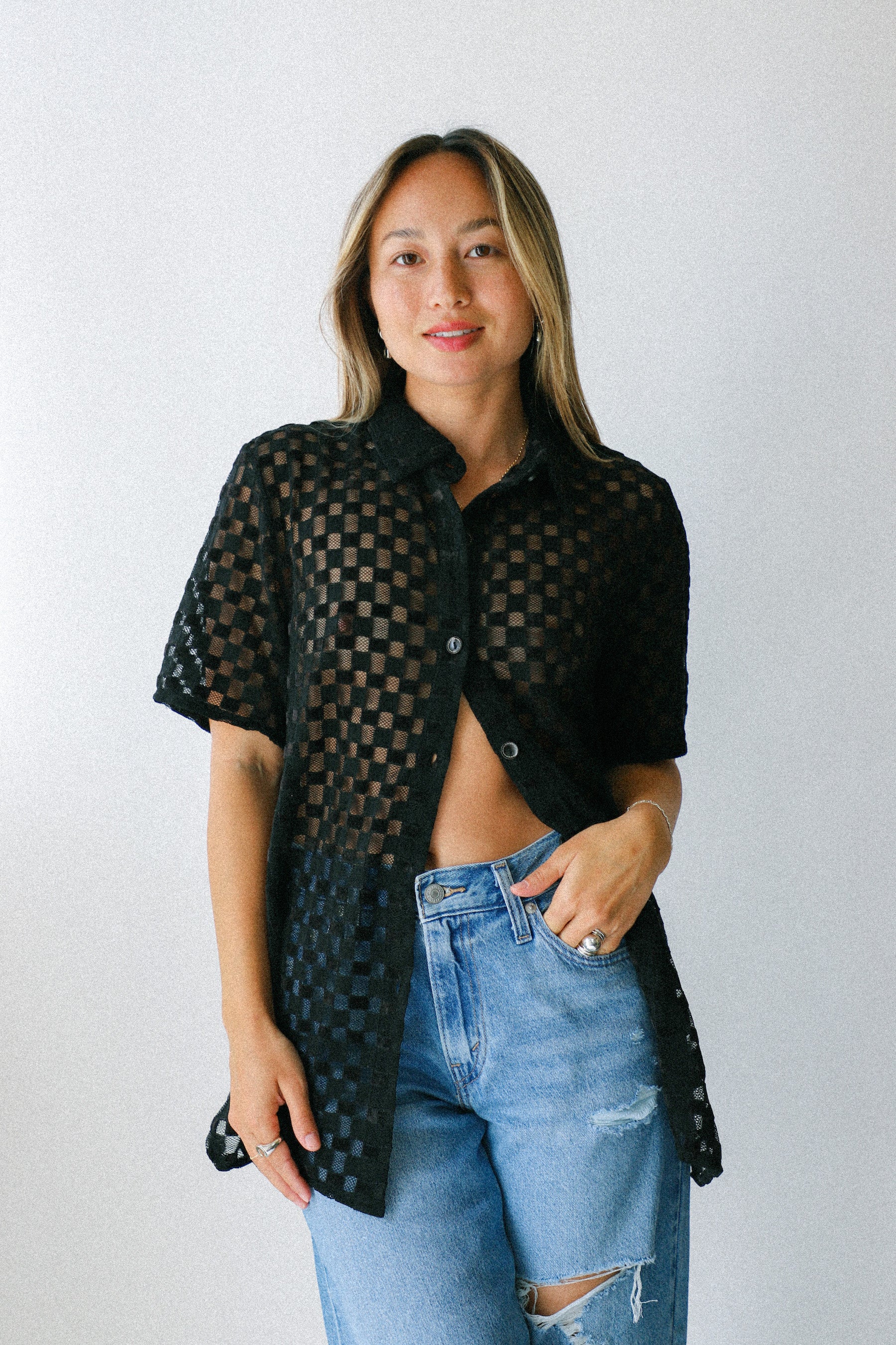 Black Harmony Button Down