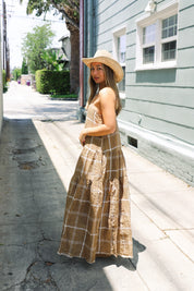 Mocha Plaid Tiered Dress