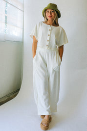 Boucle White Delilah Pant