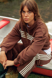 Brown Stripe James Crewneck
