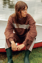Brown Stripe James Crewneck