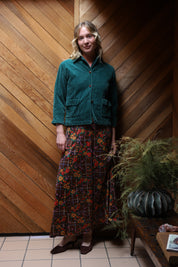 Floral Plaid Maxi Skirt