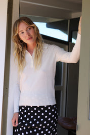 Ivory Classic Polo Sweater