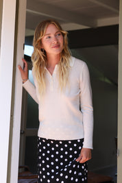 Ivory Classic Polo Sweater