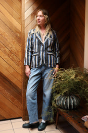 Striped Mudcloth Blazer