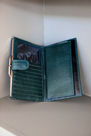 Green Embossed Leather Wallet