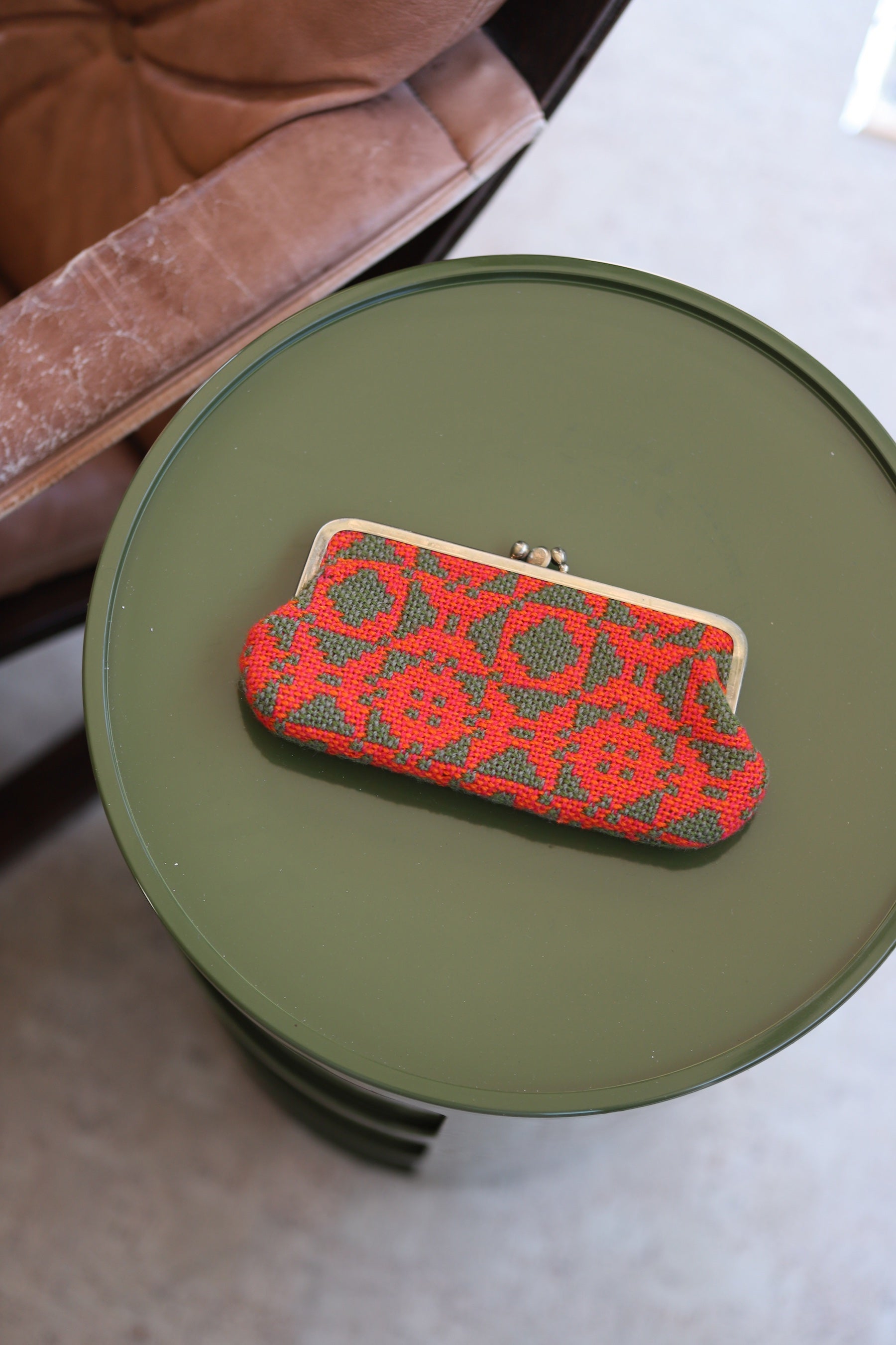 Orange + Brown Tapestry Wallet