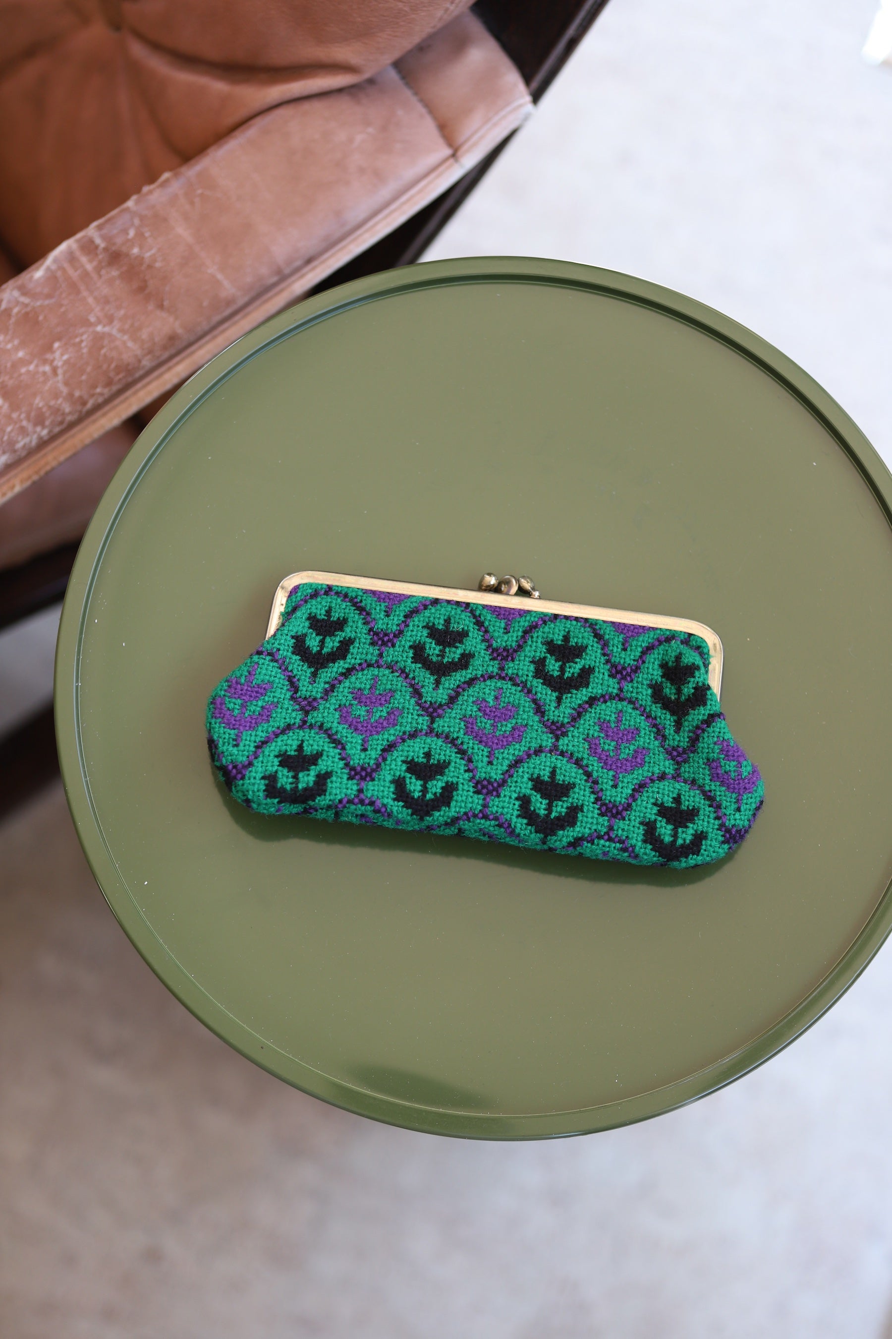Green + Purple Tapestry Wallet