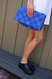 Lagoon Oversize Check Clutch