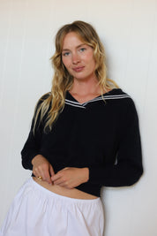 Navy Sailor Collar Sweater