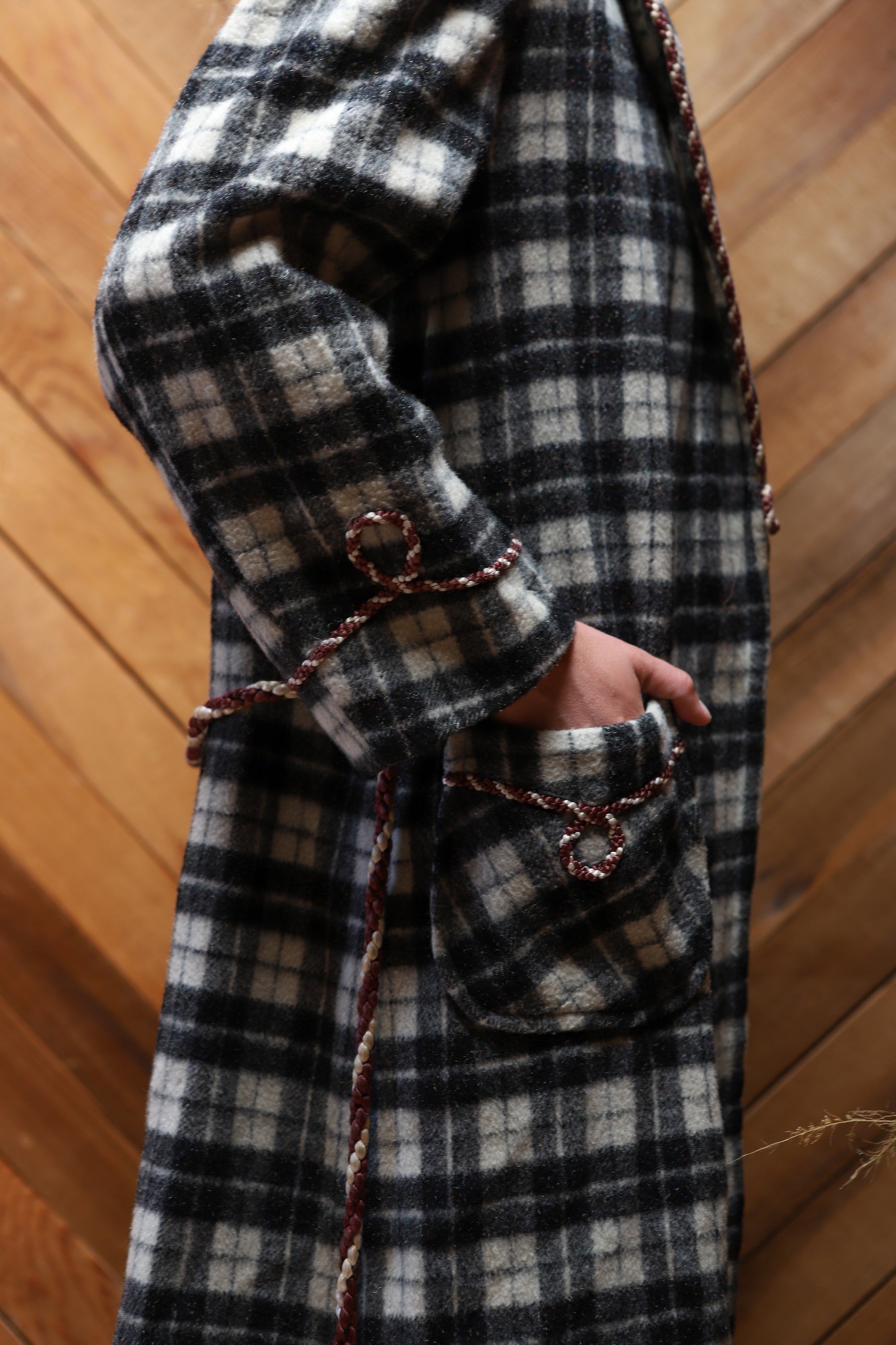 Red Leaf Plaid Coat