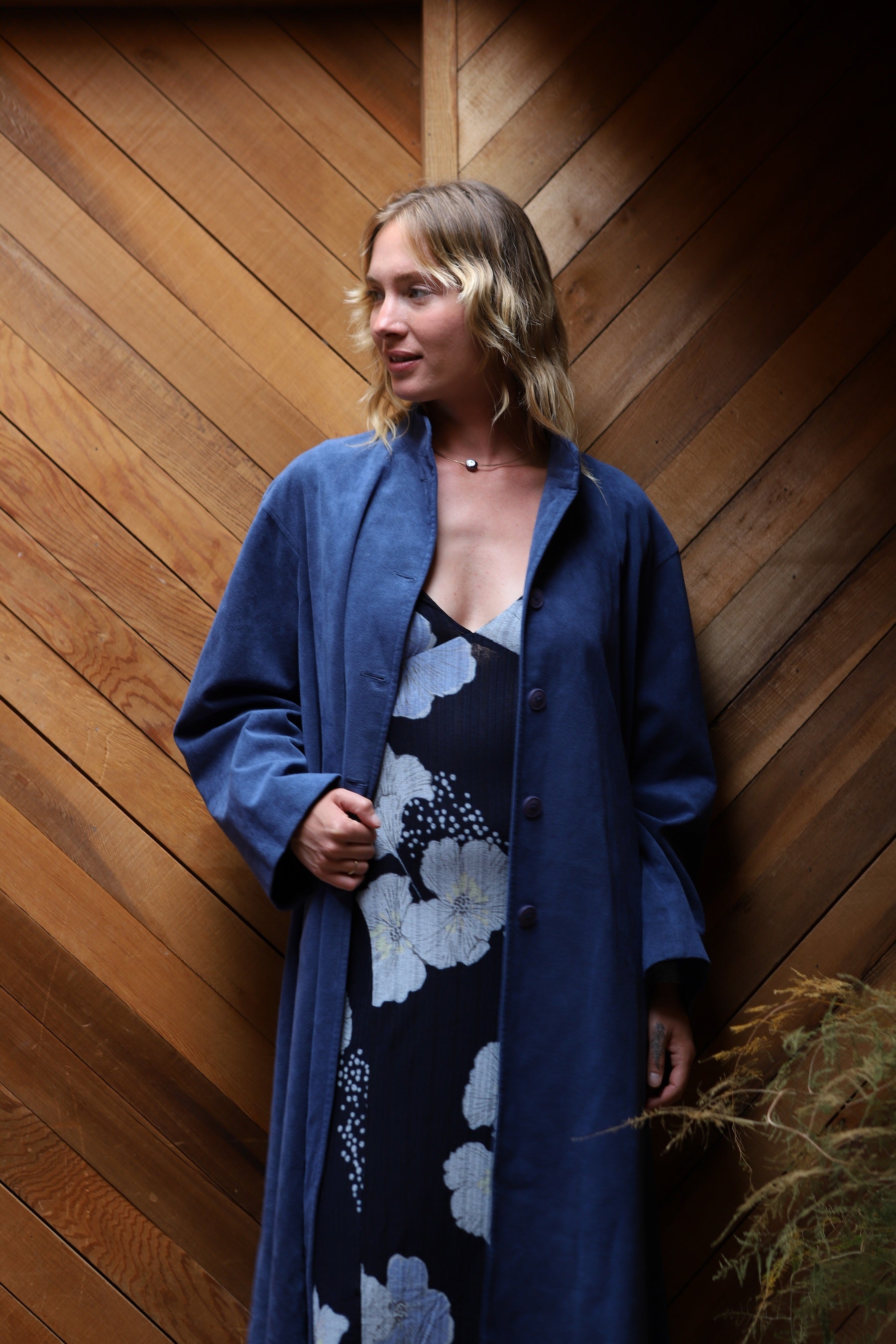 Blue Ultrasuede Coat