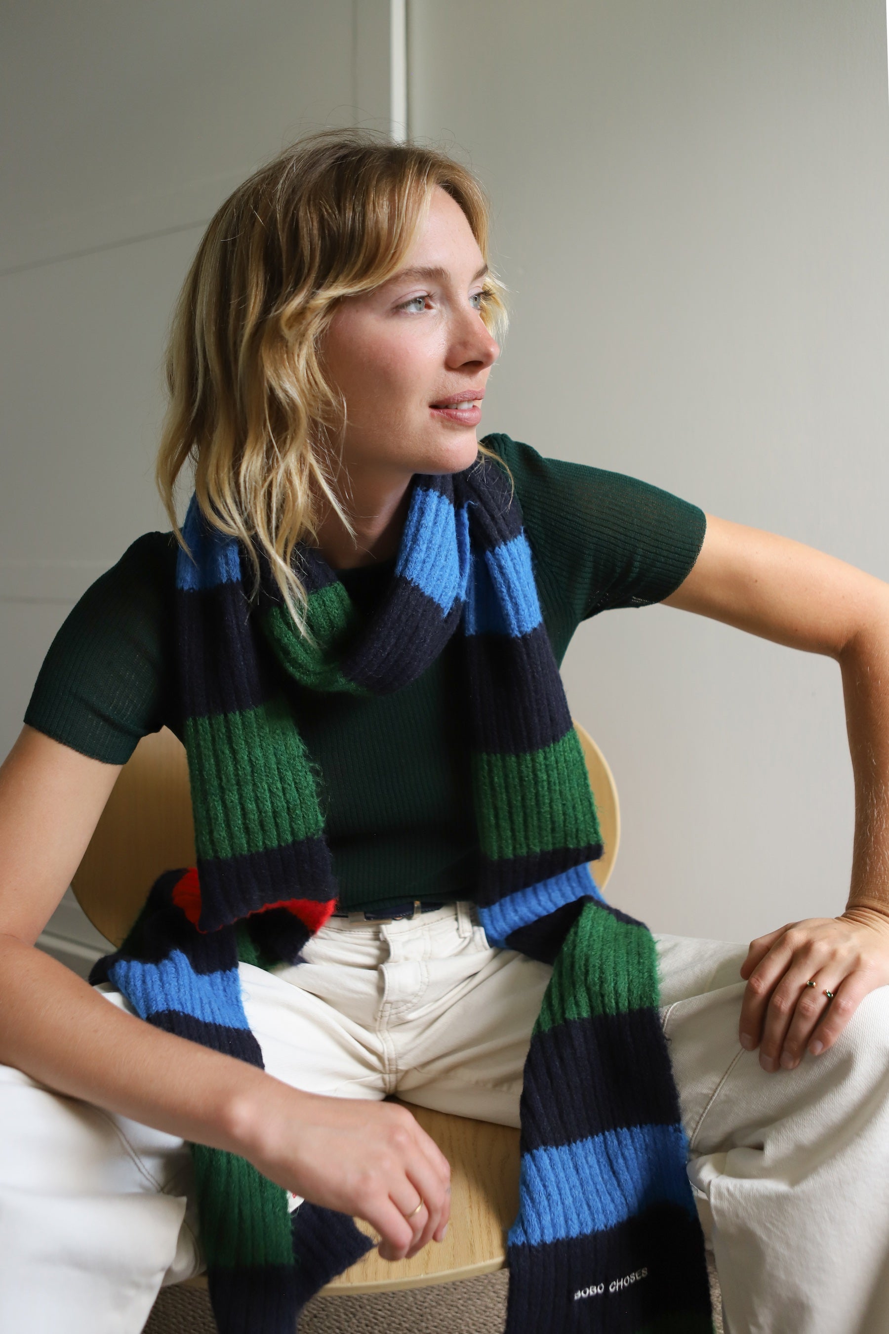 Striped Knit Scarf