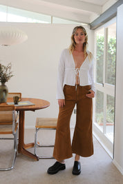 White Belle Tie Front Top