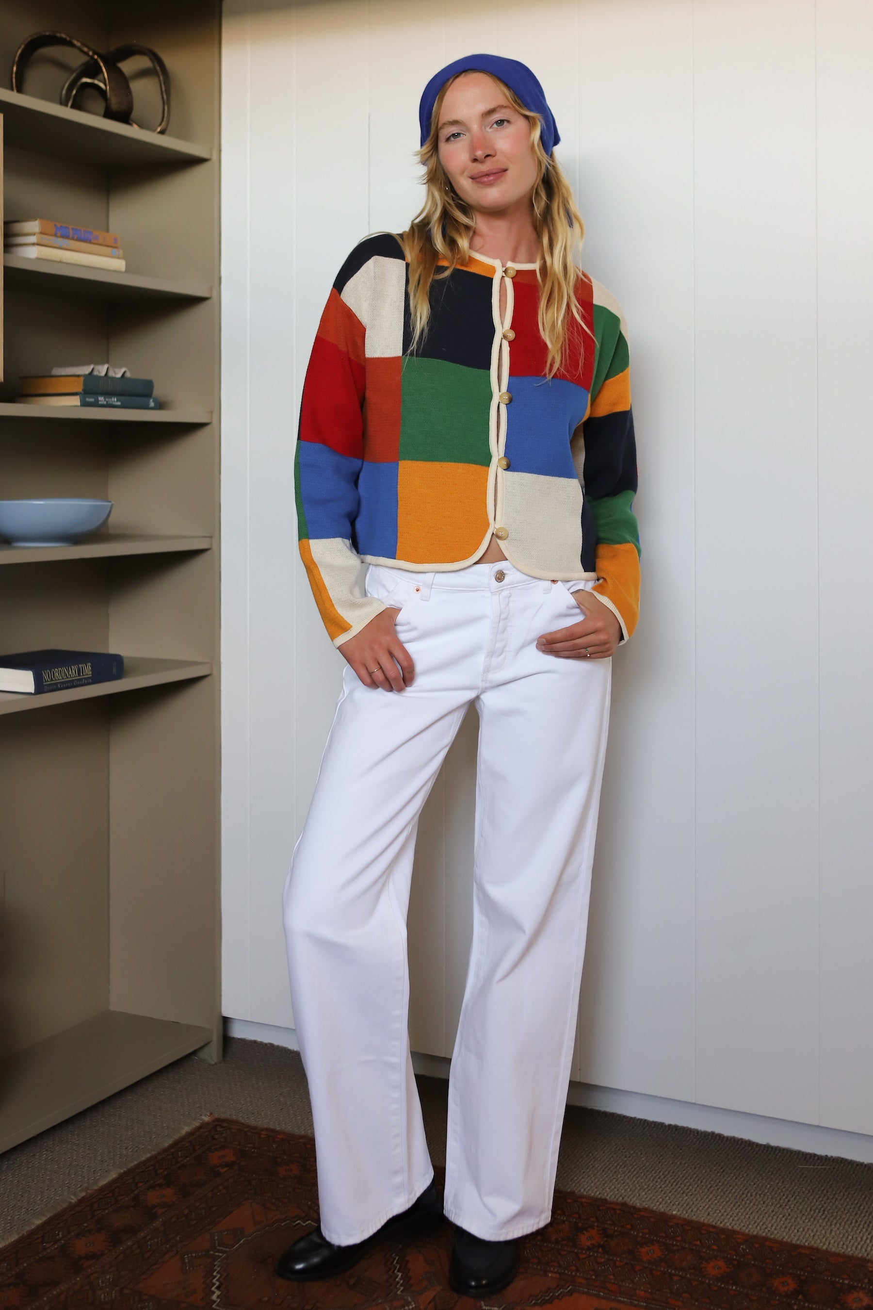 Multicolor Check Cardigan
