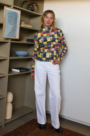 Rainbow Plaid Turtleneck