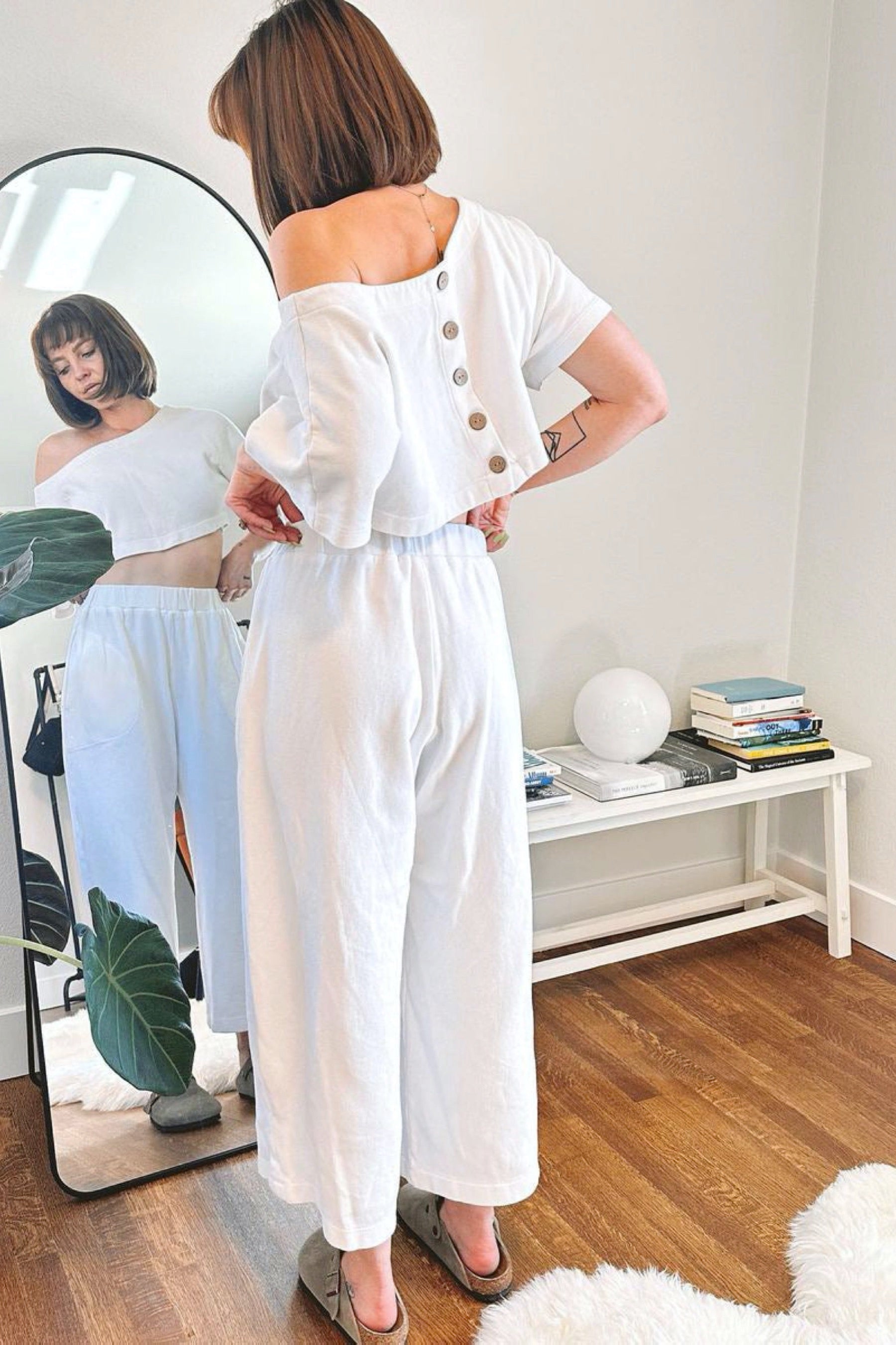 Boucle White Delilah Pant