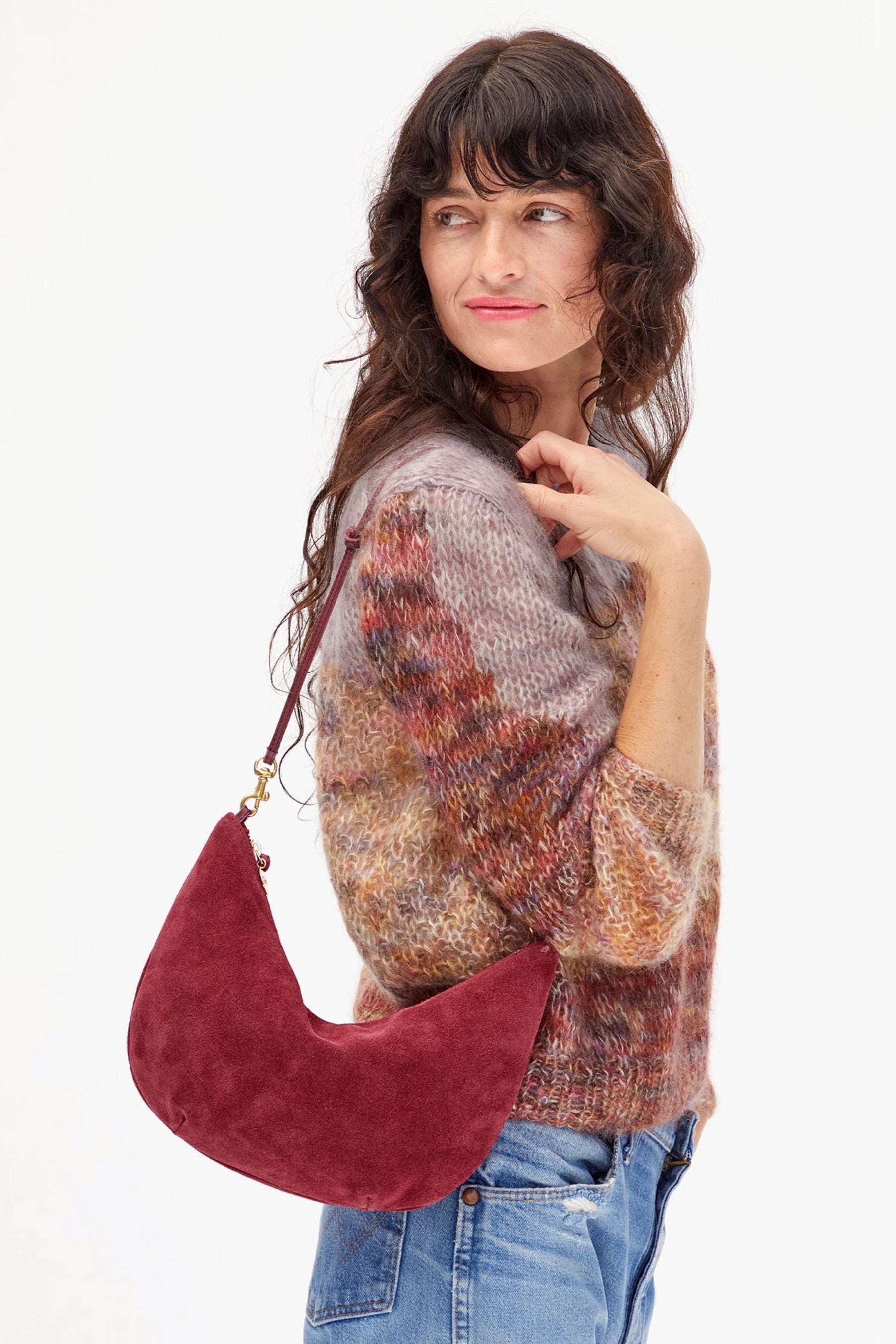 Currant Suede Lune Bag