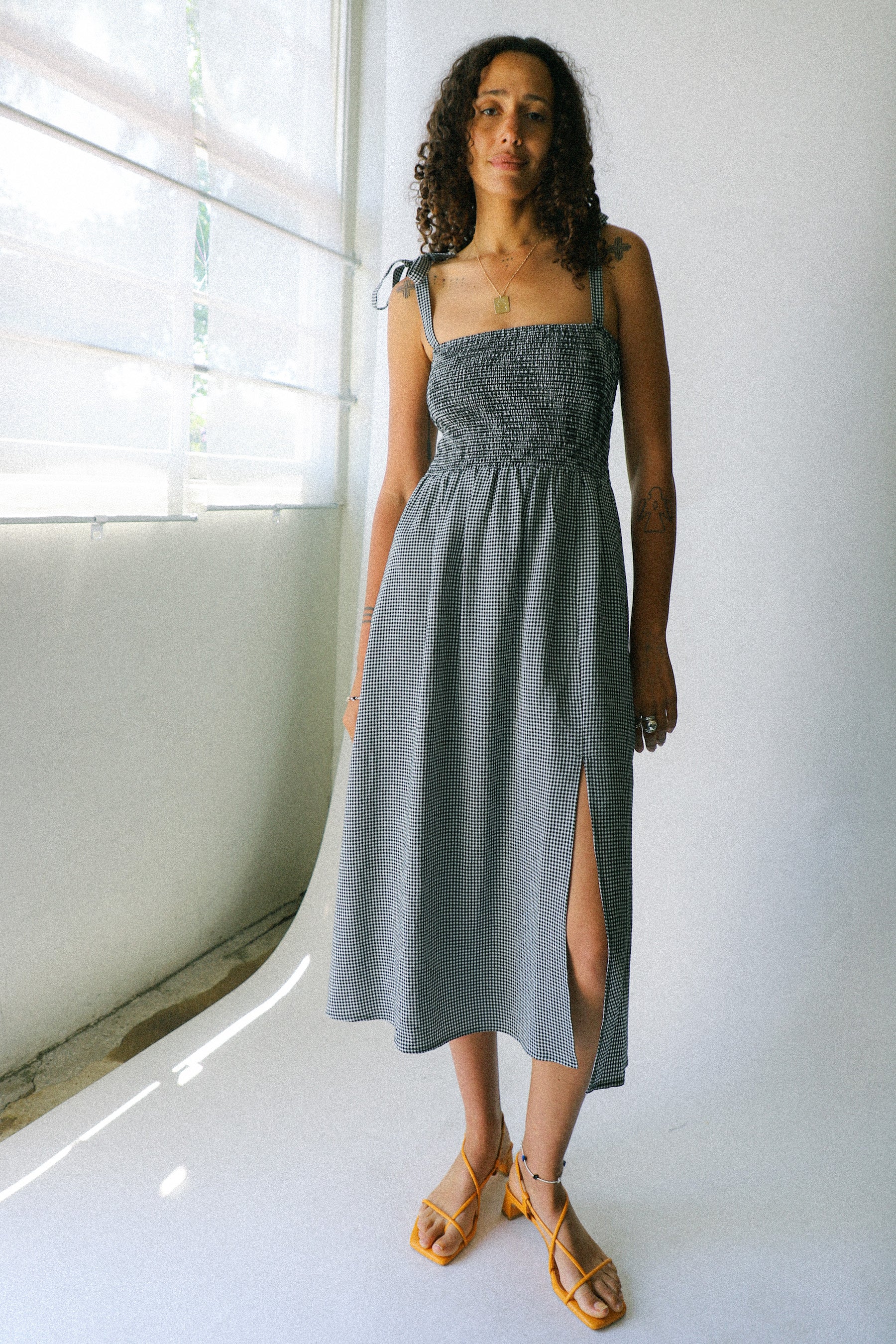Black Gingham Sidney Dress