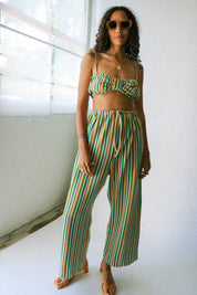 Green Stripe Terry Trouser