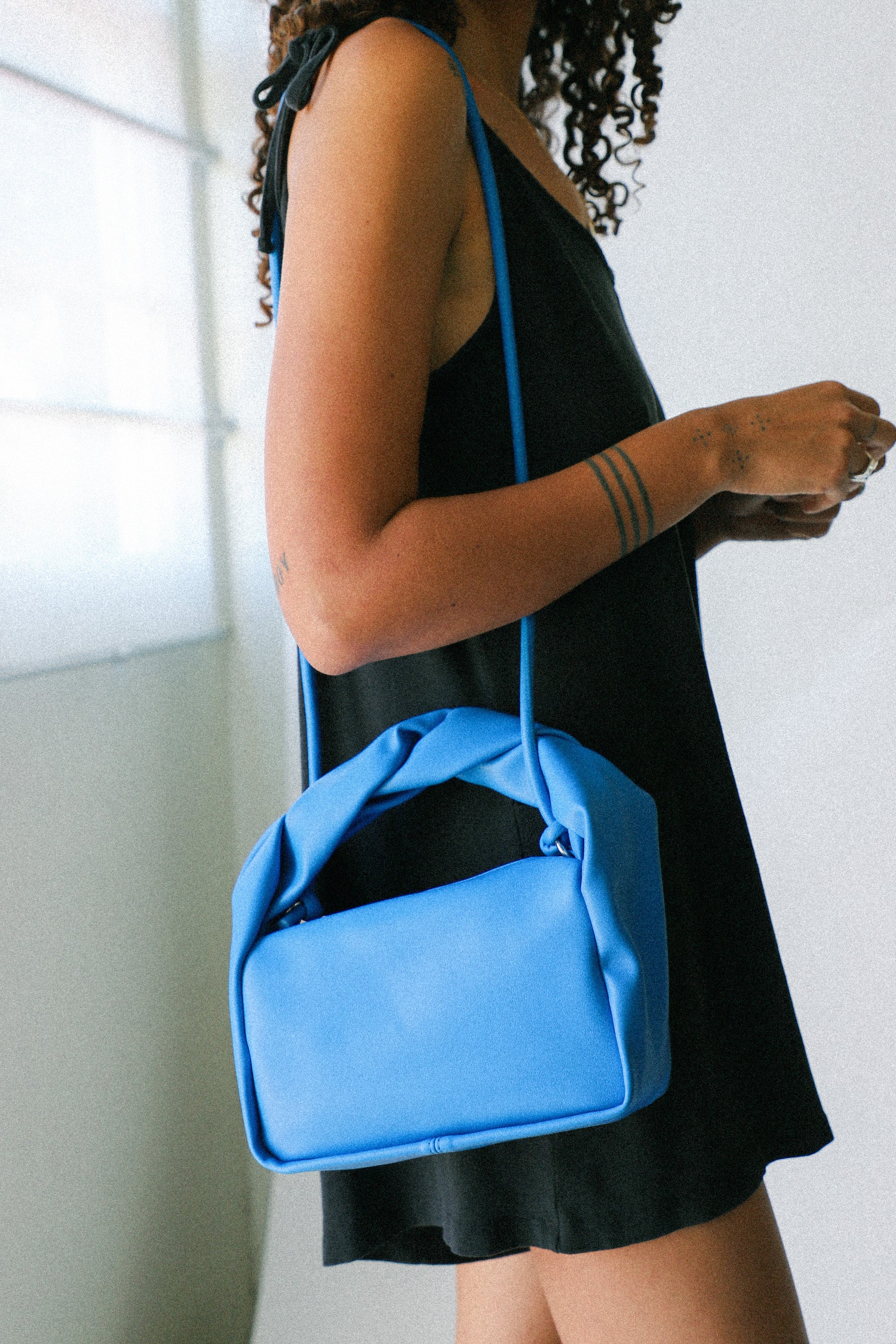 Blue Milani Top Handle Bag