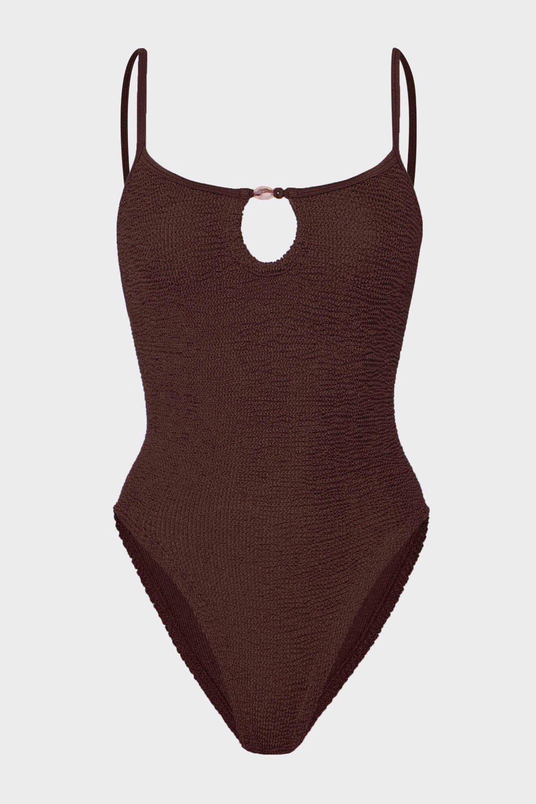 Metallic Chocolate Mia Beaded One Piece