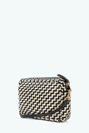 Black + Cream Woven Zig Zag Midi Sac