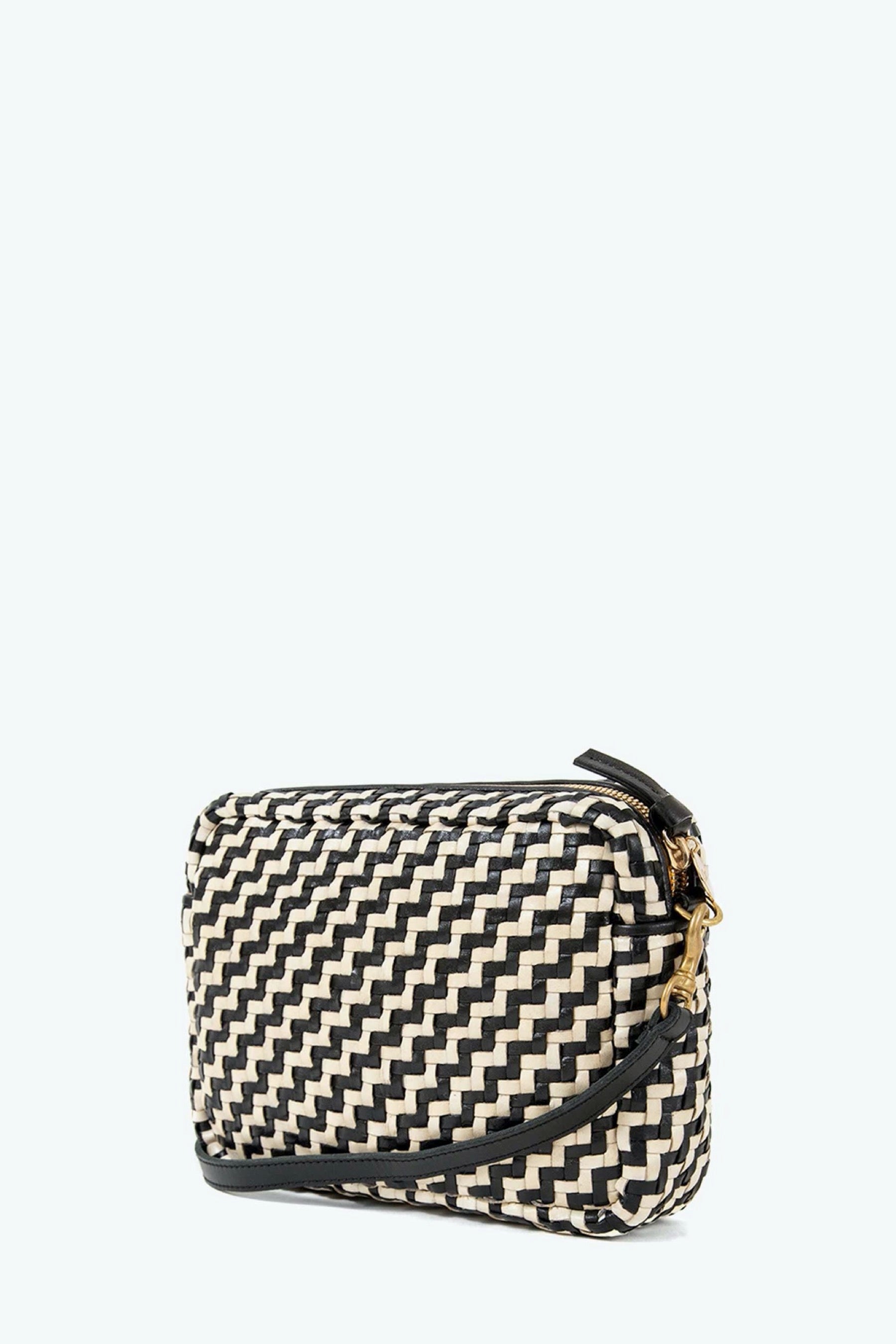 Black + Cream Woven Zig Zag Midi Sac