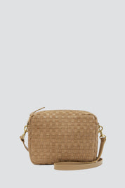 Clay Woven Suede Checker Midi Sac
