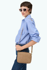 Clay Woven Suede Checker Midi Sac