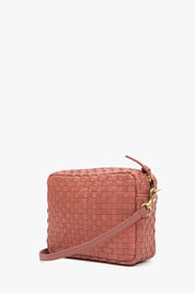 Rose Clay Woven Checker Midi Sac