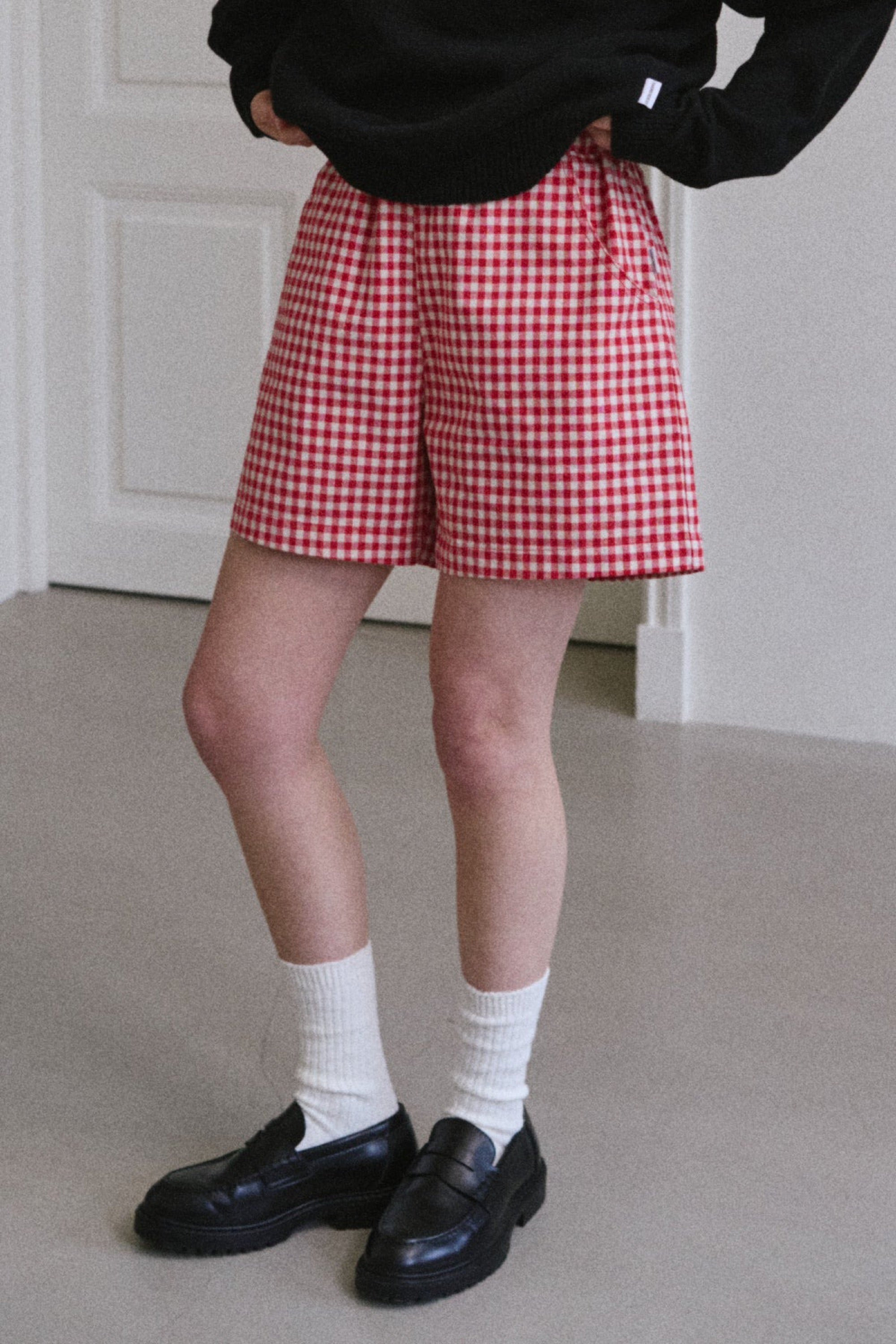Red Gingham City Shorts