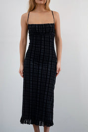 Tonal Check Flock Nateda Dress