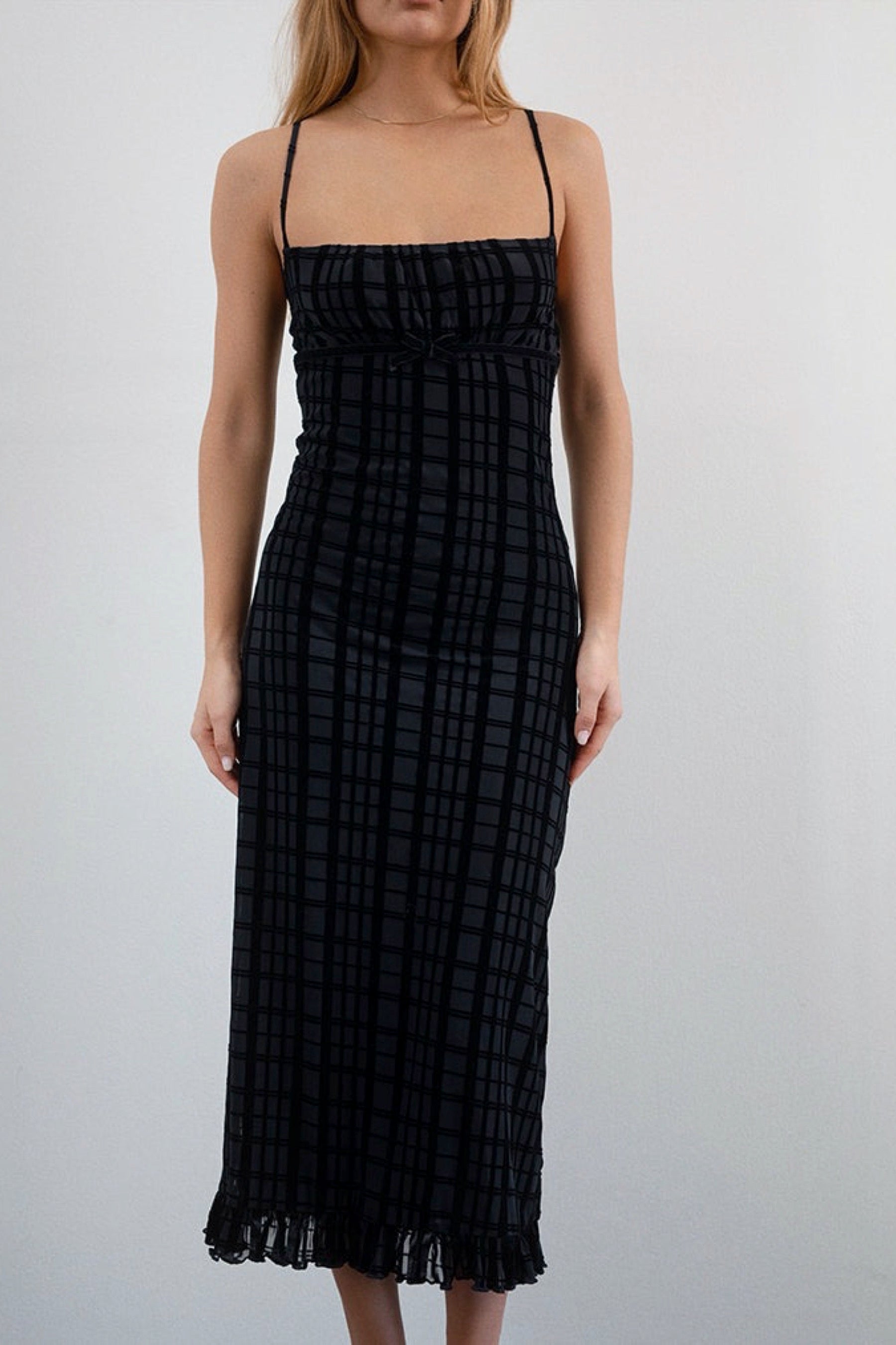 Tonal Check Flock Nateda Dress