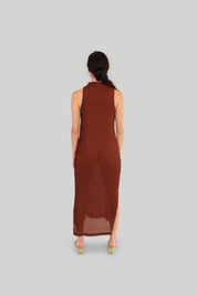 Brown Wave Tank Dress
