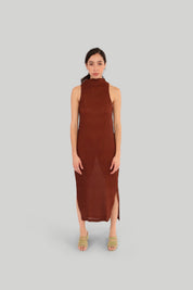 Brown Wave Tank Dress
