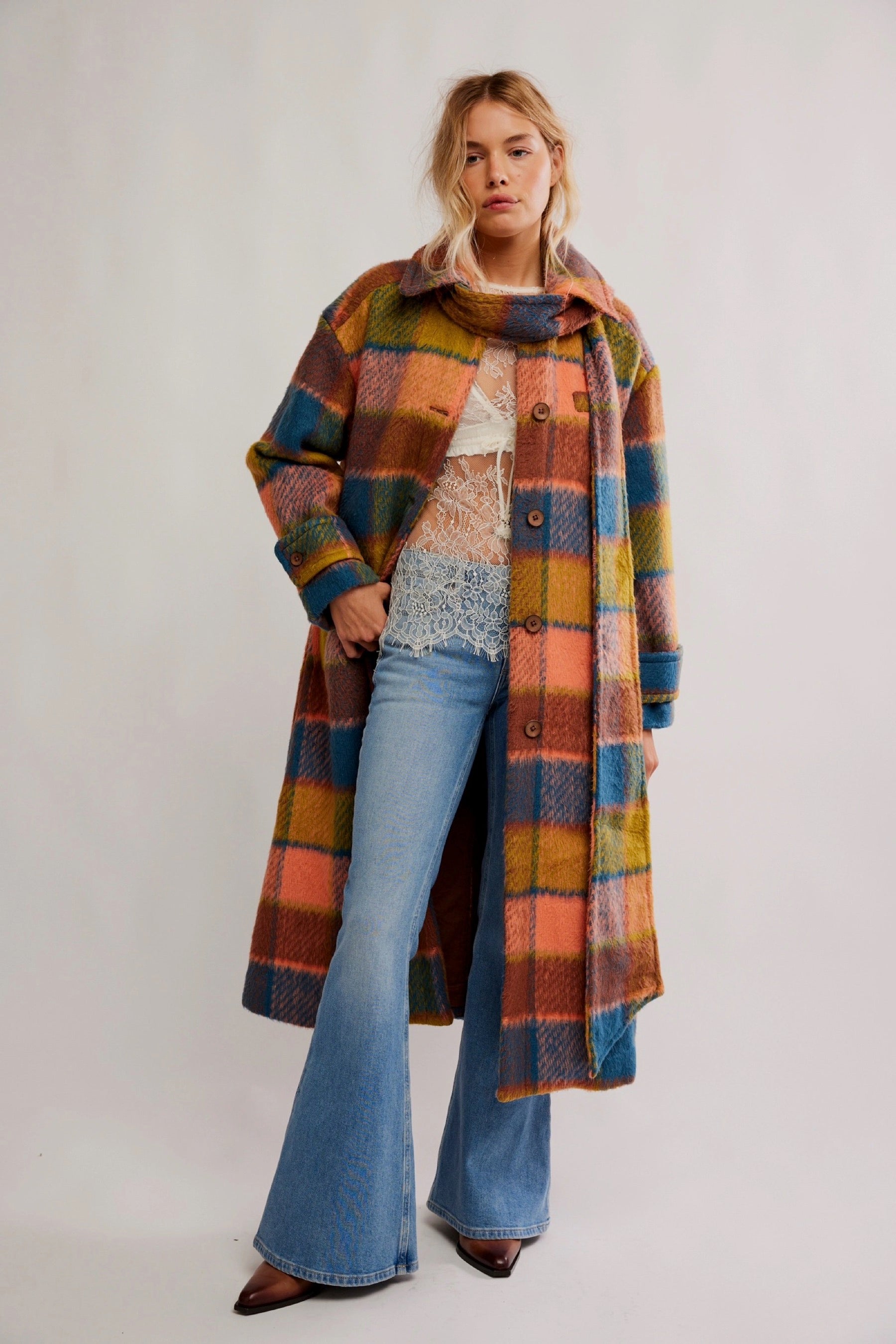 Coral Dalton Wool Coat