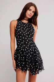 Night Raven Printed Mini Dress