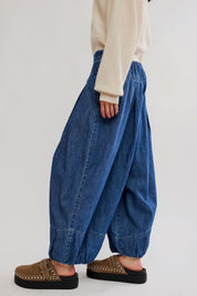 Blue Dusk Moonflower Balloon Jean