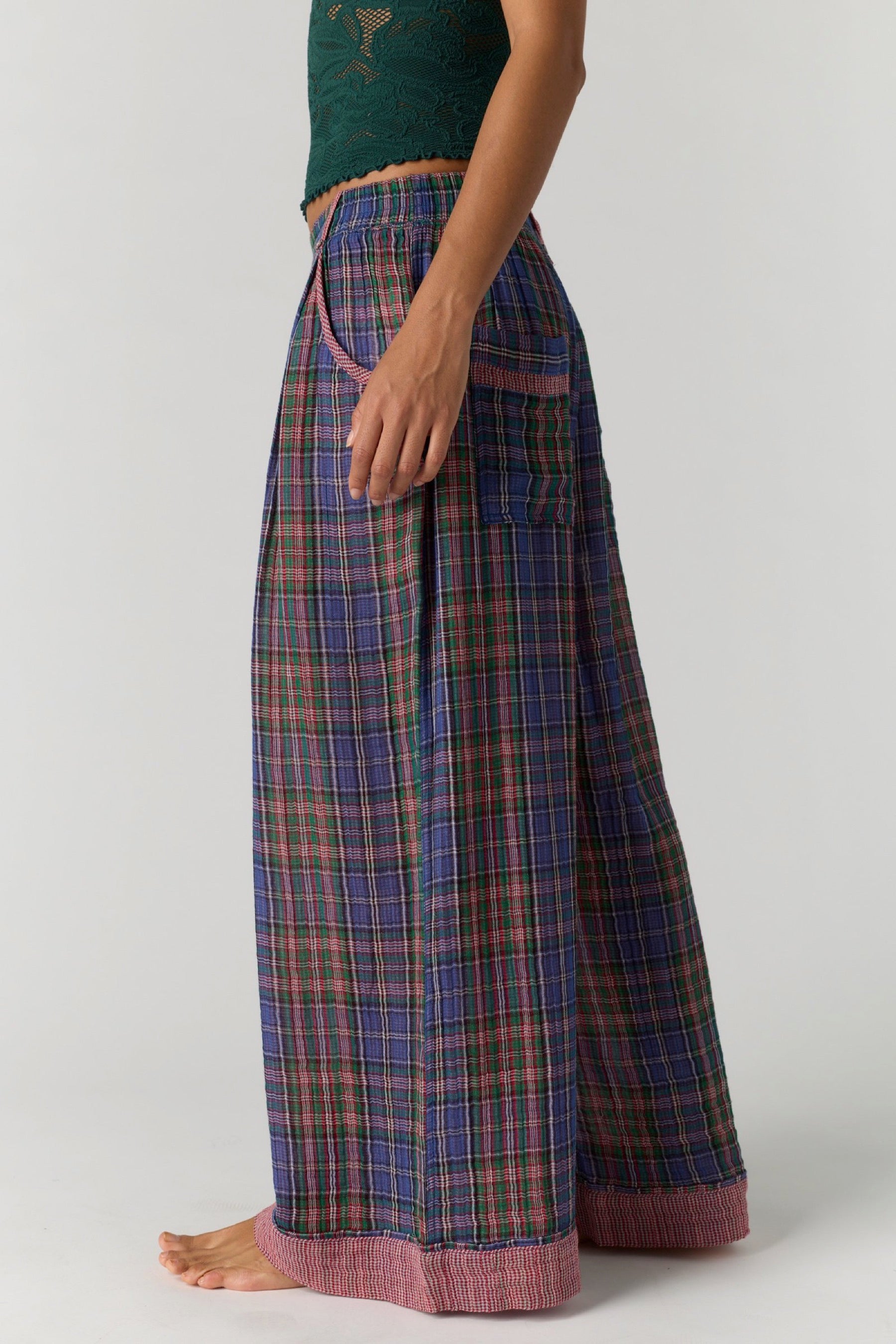 Midnight Plaid One & Done Pant