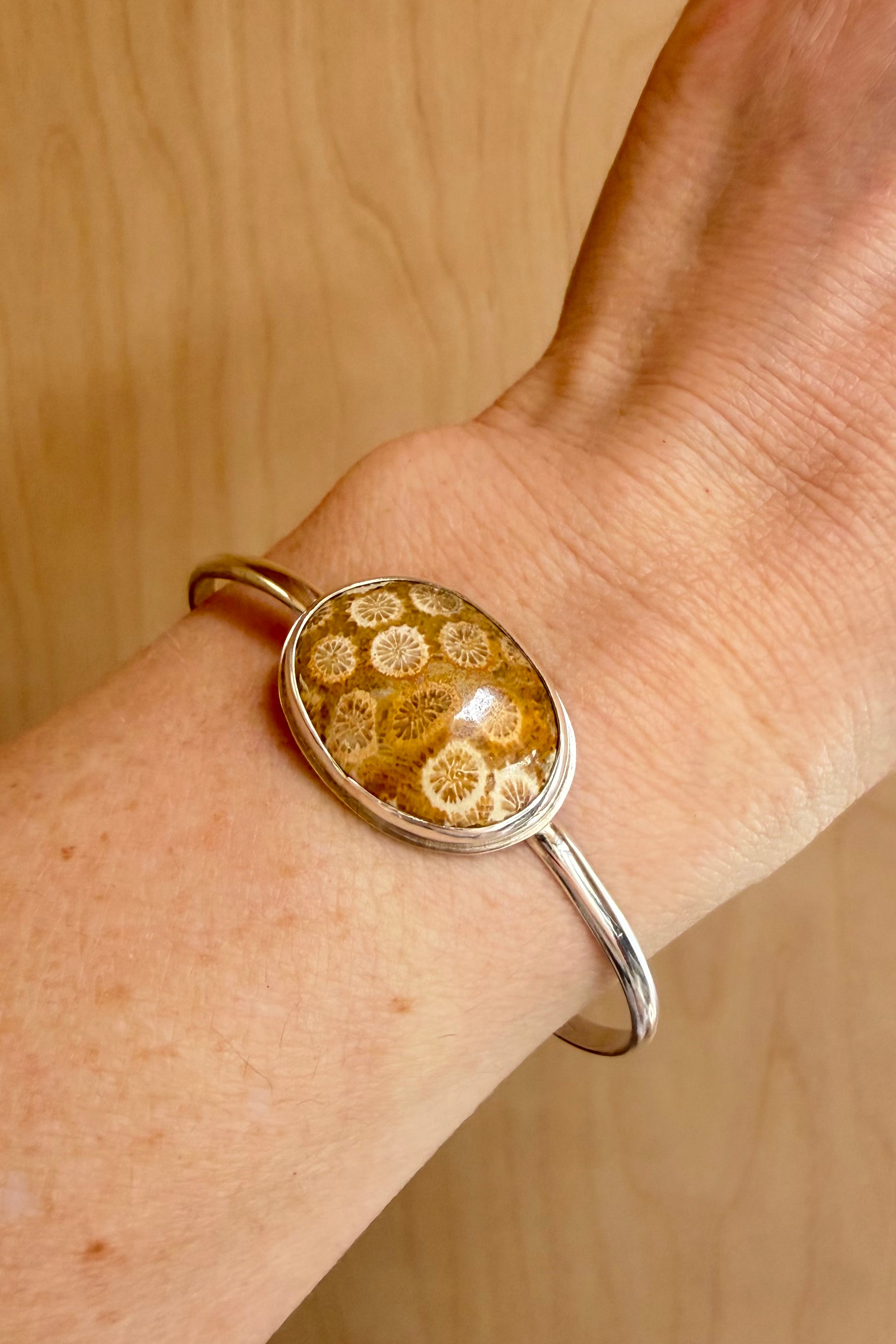 OOAK_OVAL_FOSSILIZED_CORAL_YELLOW_CUFF_STERLING.heic