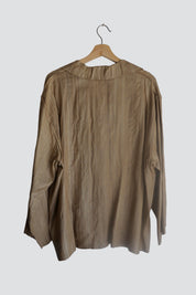 Beige Silk One Pocket Top