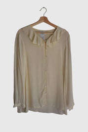 Creme Ruffle Collar Bouse