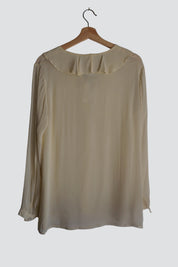 Creme Ruffle Collar Bouse