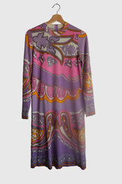 1960s Pink + Purple Sweater Dress 02