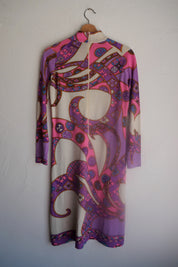 1960s Pink + Purple Sweater Dress 01