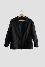 Black Leather Short Blazer