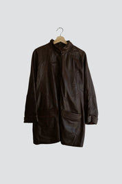 Brown Leather Cuir Moderne Jacket
