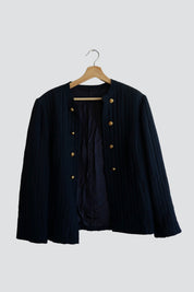 Navy Silk + Gold Jacket